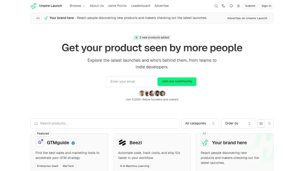 Unwire Launch product screenshot - 讓你的產品被更多人看見,連結創辦人與早期用戶社群